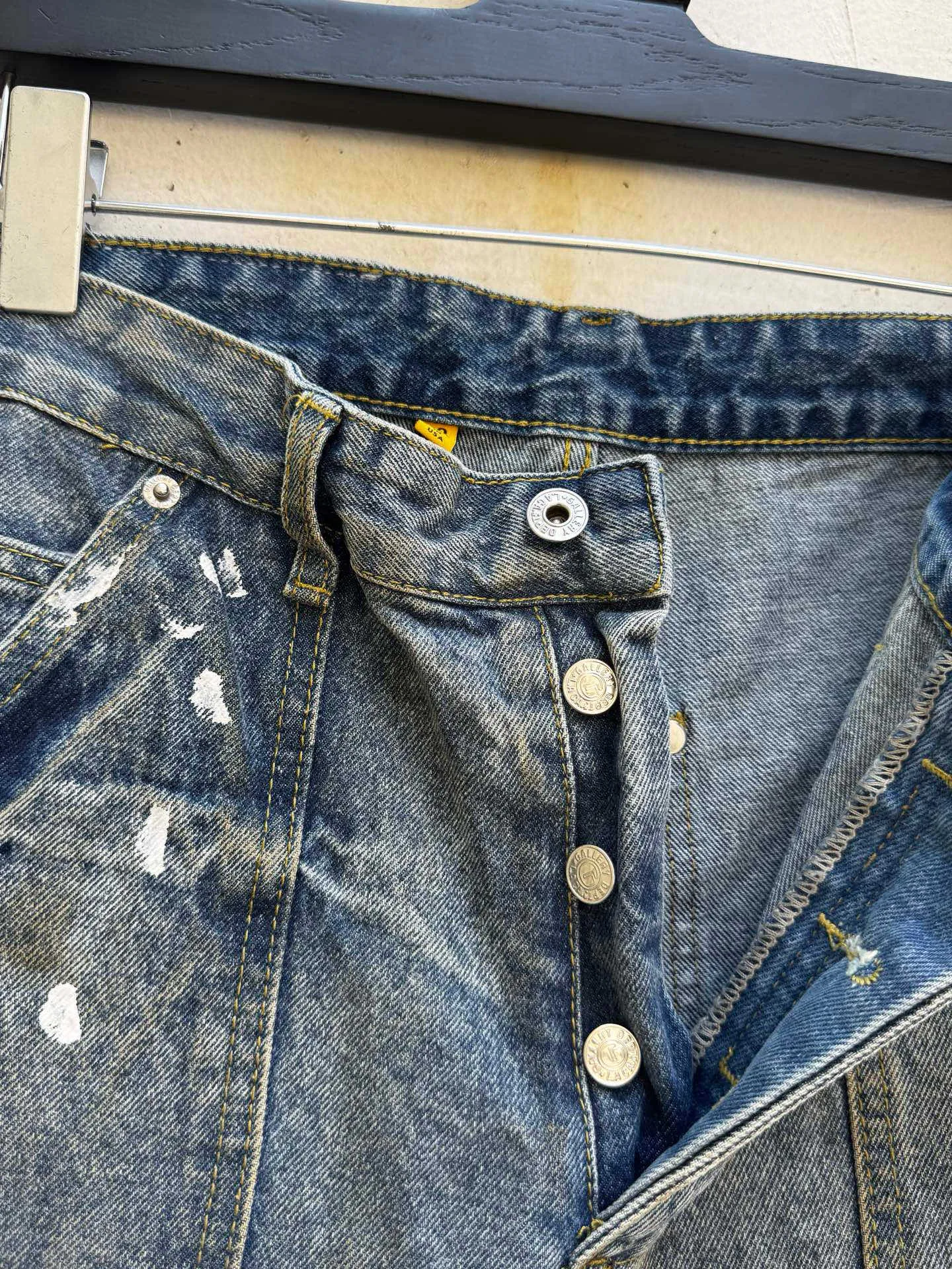 P260💰G97 GALLERY DEPT. Logging retro old stained ink denim bell bottoms washed jeans Size: 28 30 32 34 36